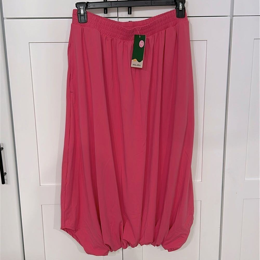 Halara Midi Harem Boho Skirt Pants - L - NWT